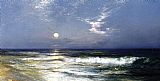 Thomas Moran Canvas Paintings - Moonlit Seascape I